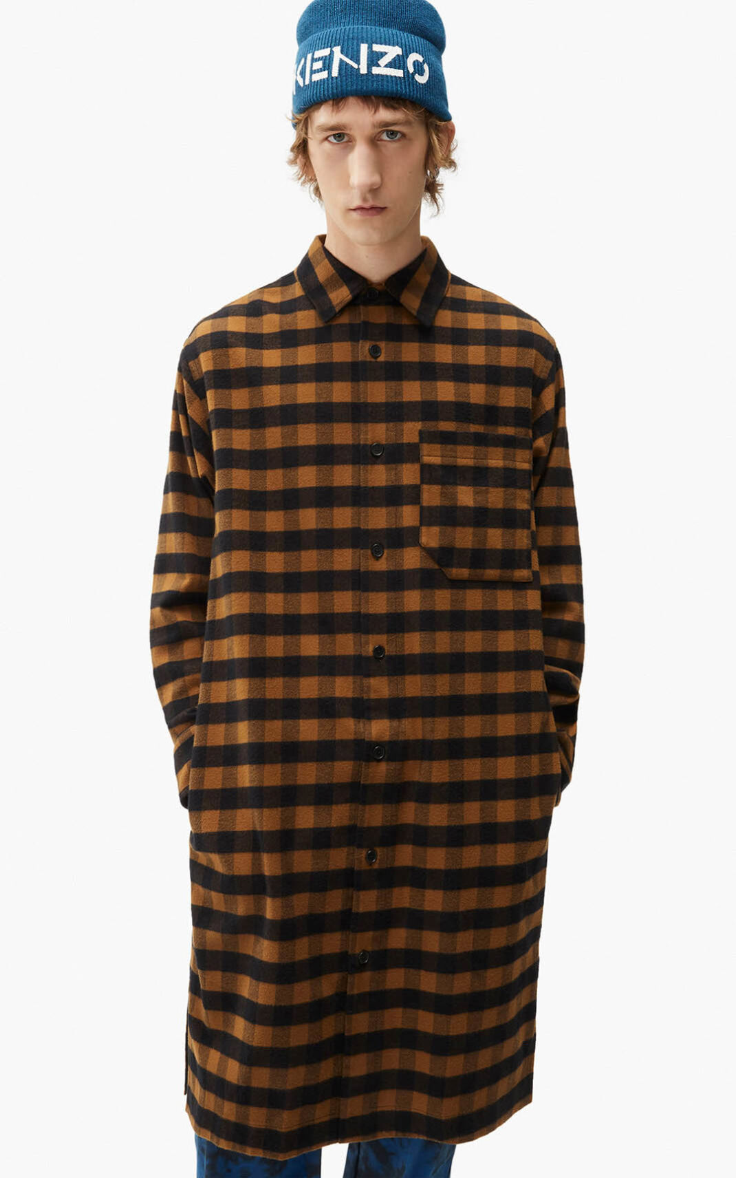 Chemise Kenzo Long plaid Homme Marron | BMLG-89132